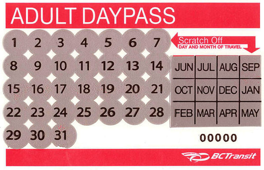Transit Daypass (Single Ticket) - Adult $5.00